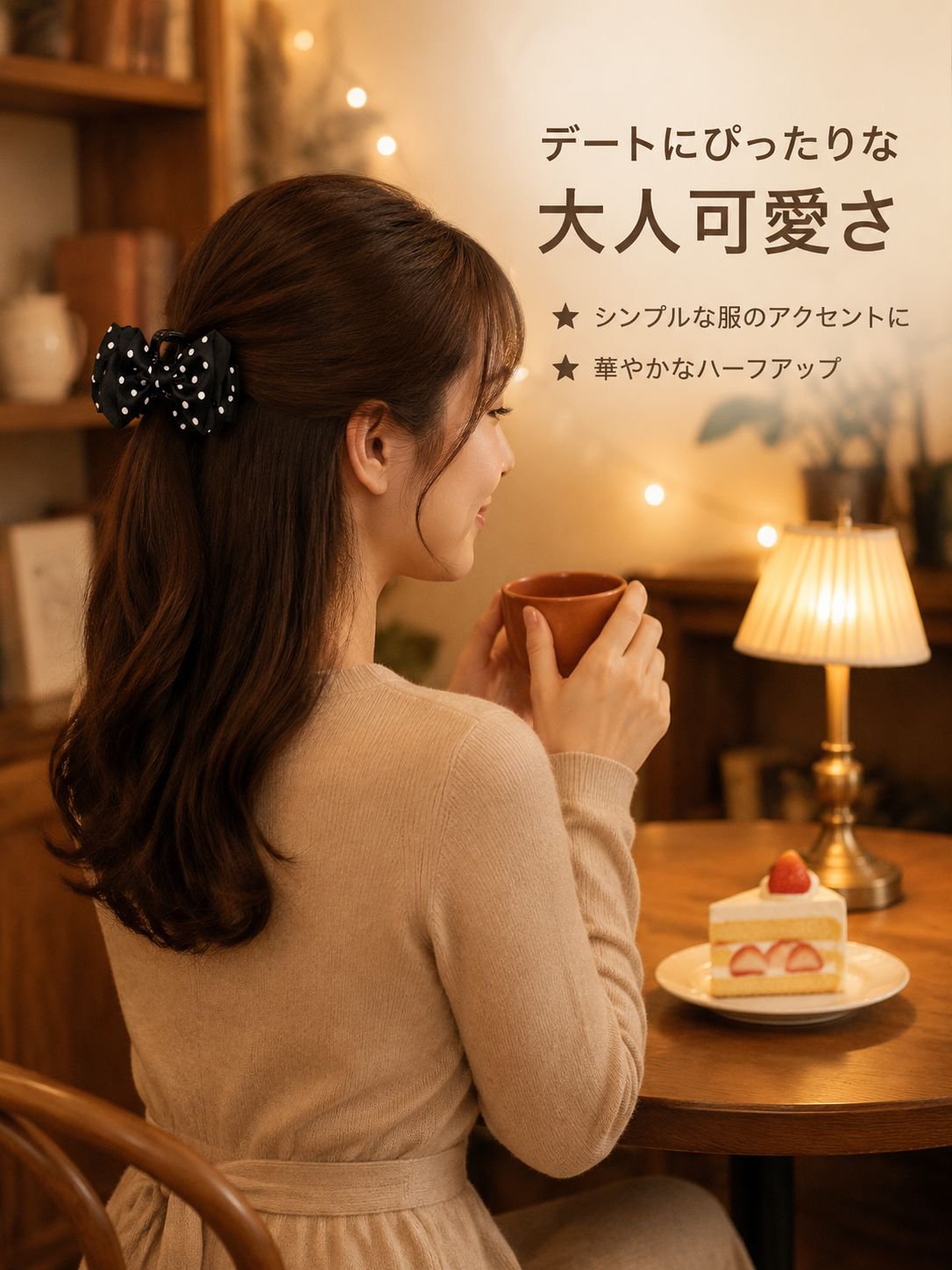 ドット柄リボンクリップ
