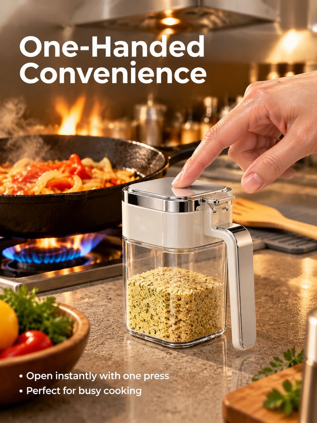 Modern kitchen seasoning jar organizer for salt sugar and spices
