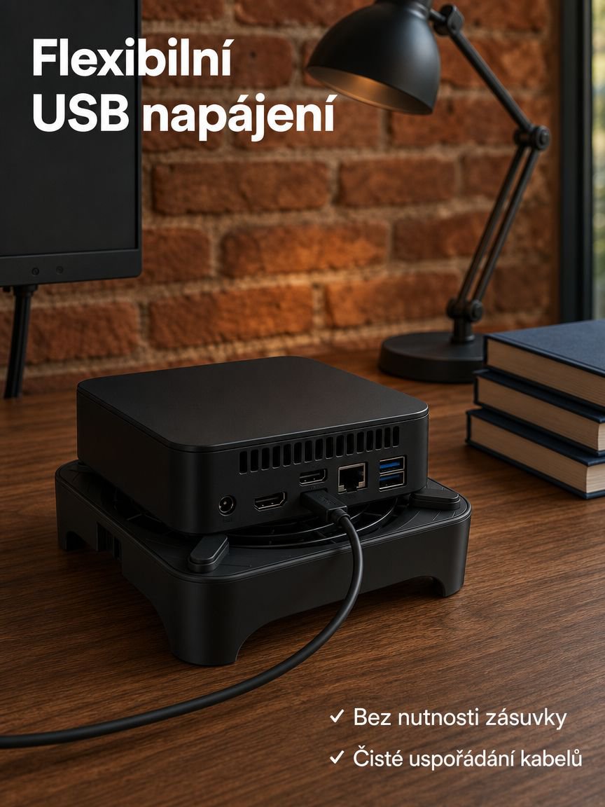 Chladič pro router, optický modem a mini PC, USB stolní stojan, vylepšené chlazení