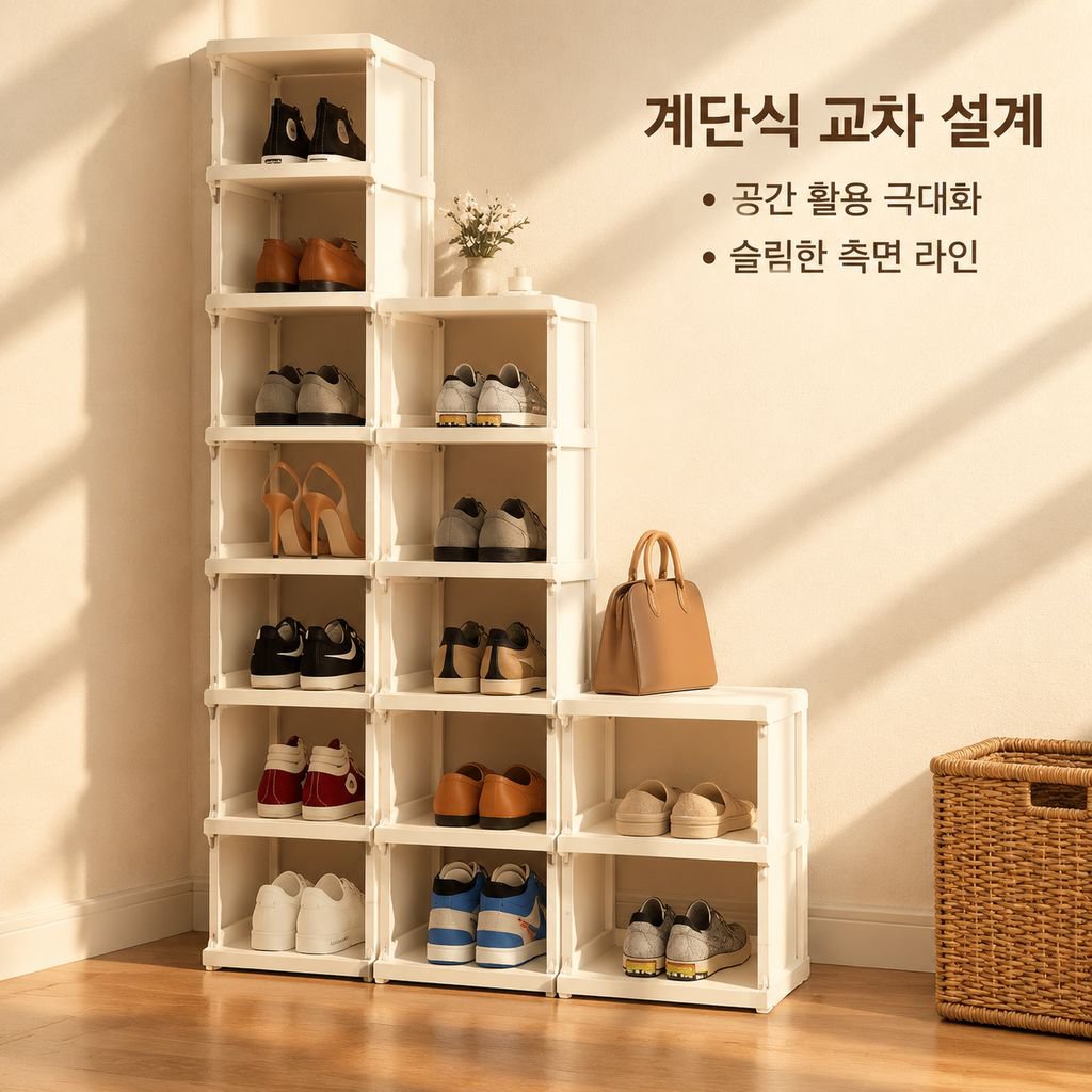 가정용 현관 다단 간이 신발정리대 공간절약 원룸 미니 신발 수납장