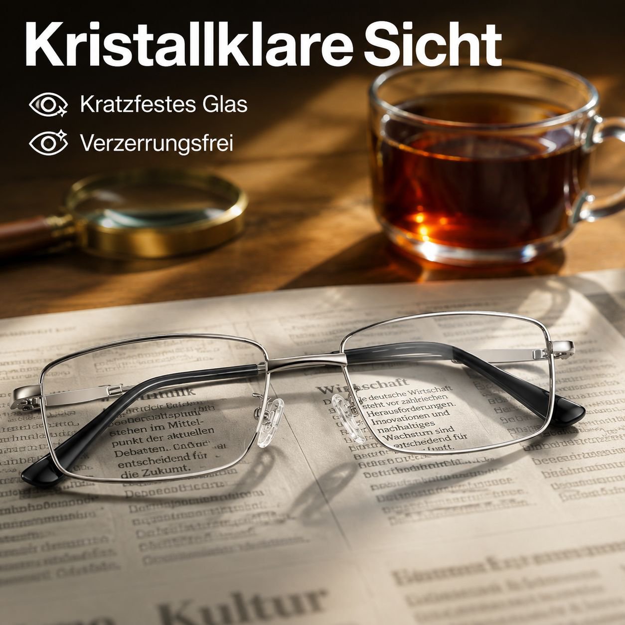 Lesebrille aus Titanlegierung mit Blaulichtfilter