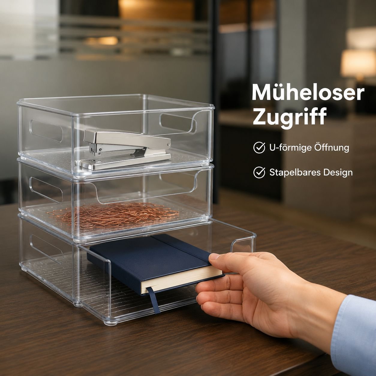 Transparenter Acryl-Schreibtischorganizer