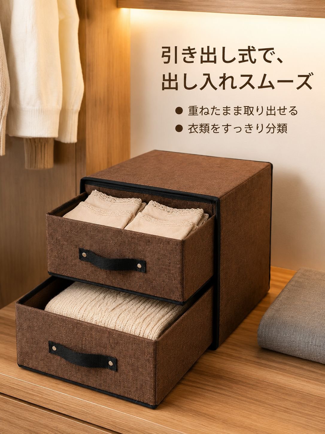 水洗い可能な布芸収納ボックス