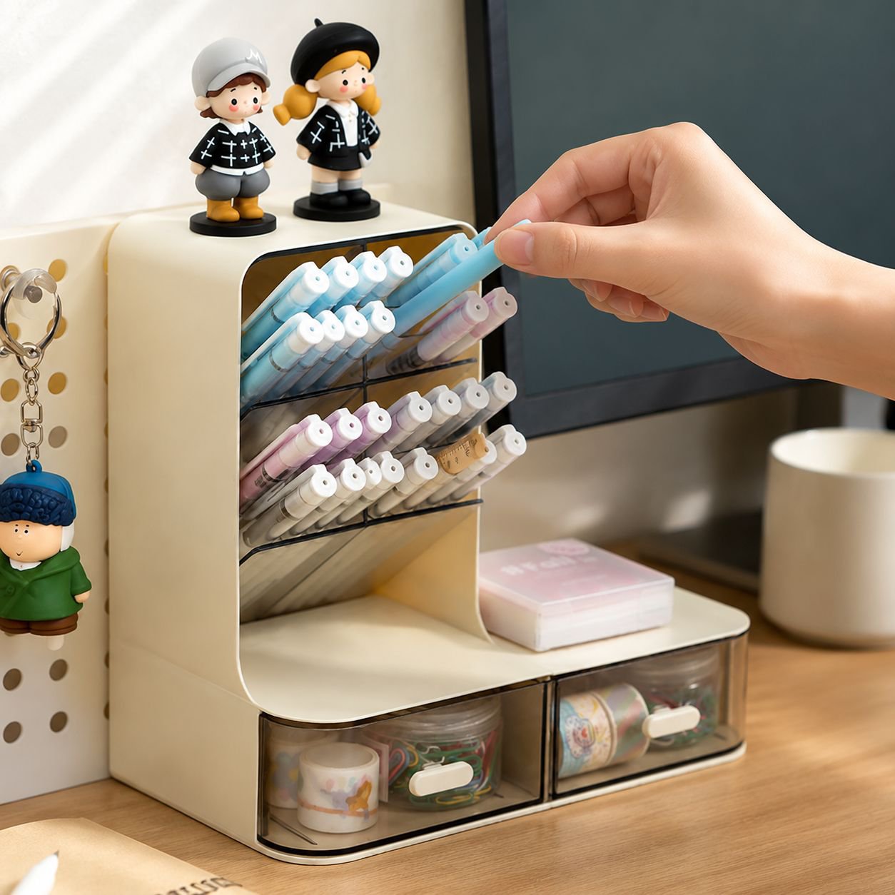 Desk Pegboard Pen Holder Stationery Organizer Magic