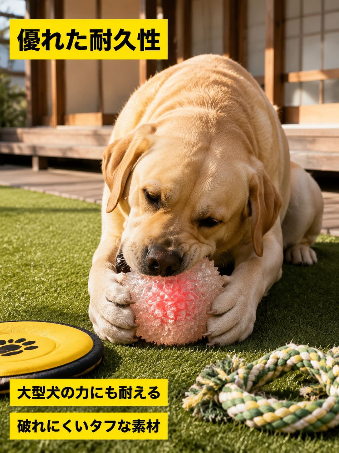 中型・大型犬用 耐久バウンドスパイクボールおもちゃ