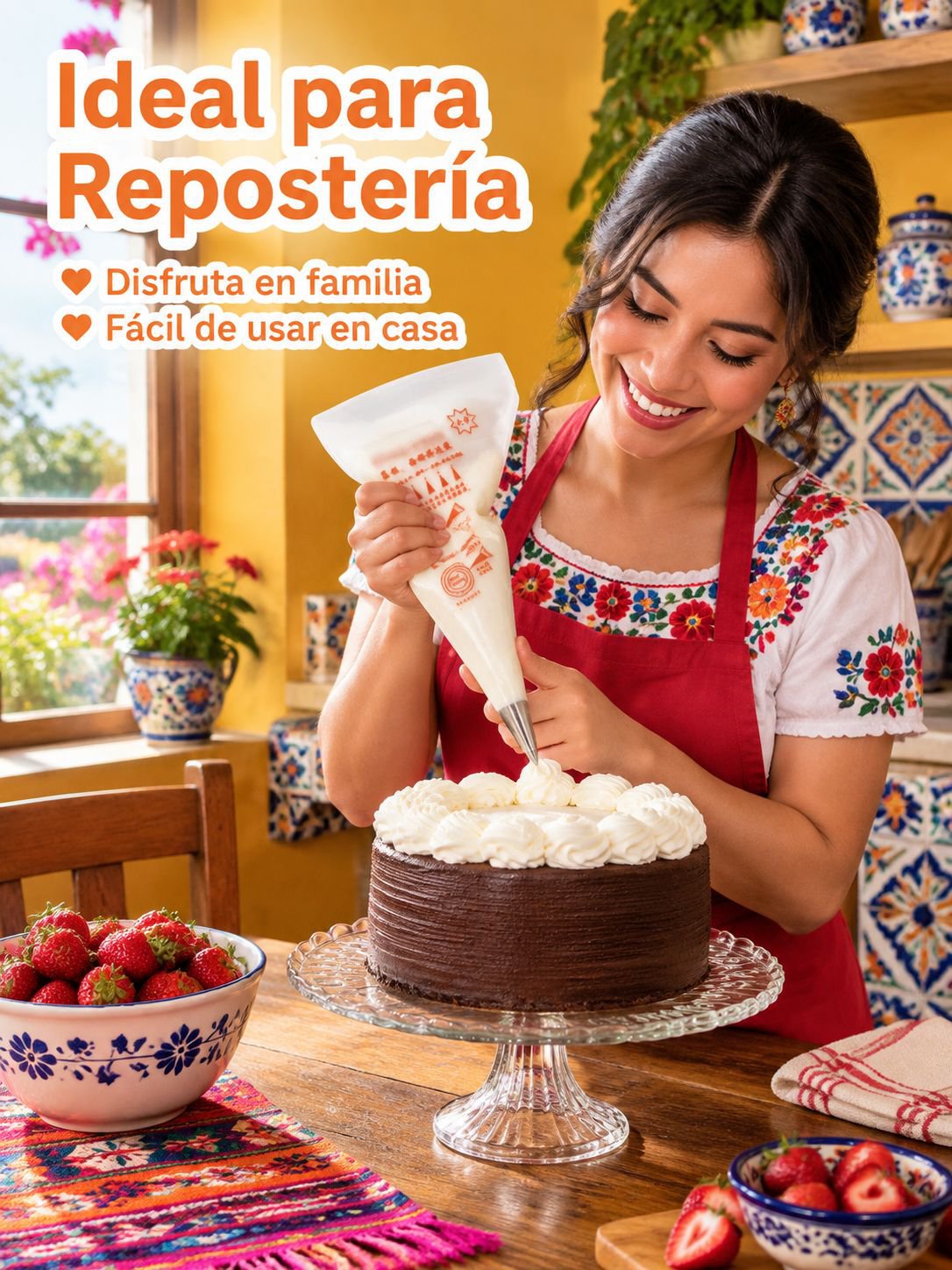 Kit de 100 mangas pasteleras desechables reforzadas para repostería en casa