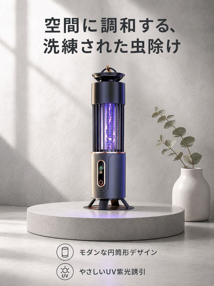 ポータブルUSB紫外線電気ショック蚊取りランプ 家庭用・レストラン・寝室用 3in1多機能