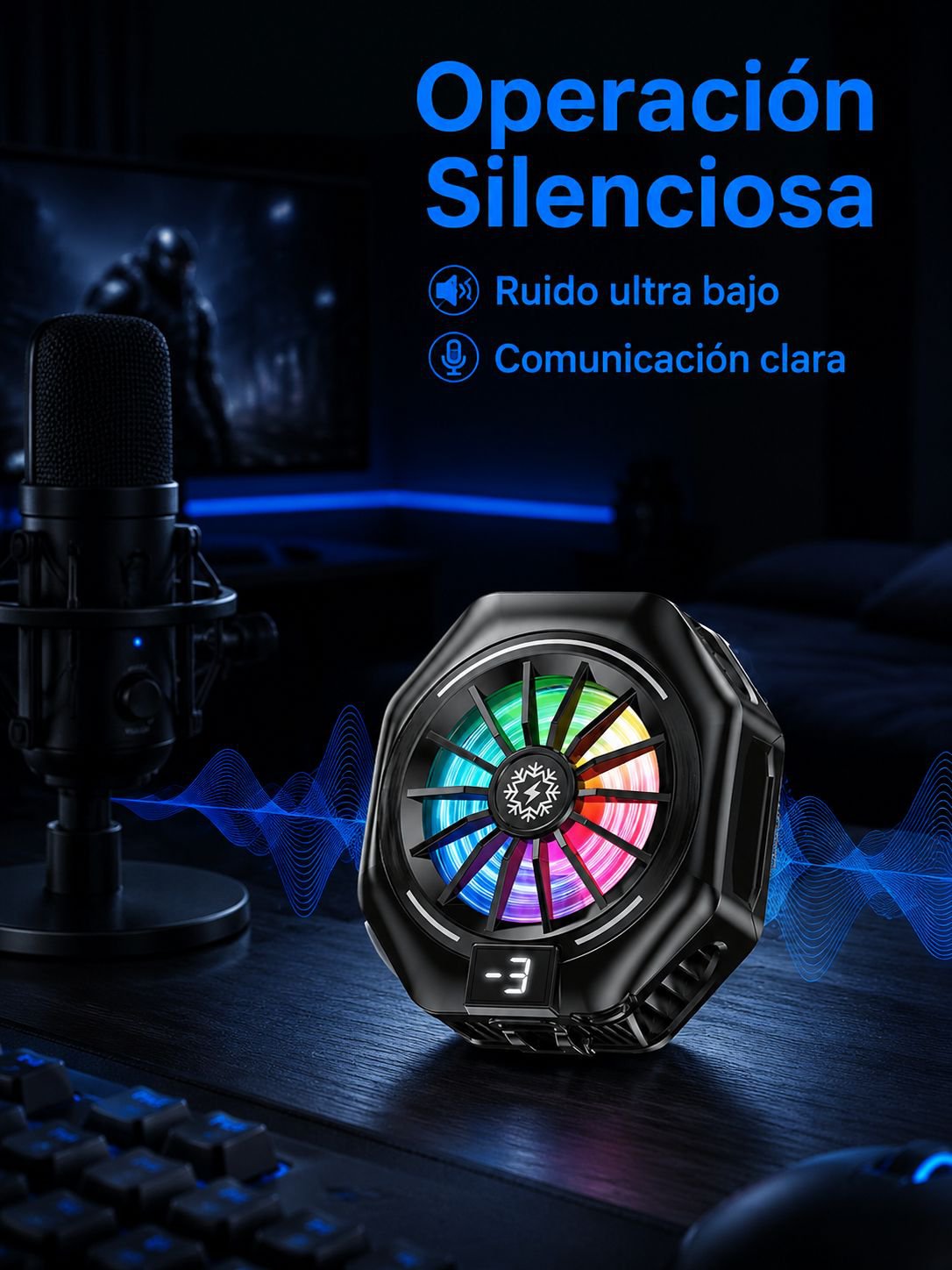 Enfriador de teléfono con pantalla digital
