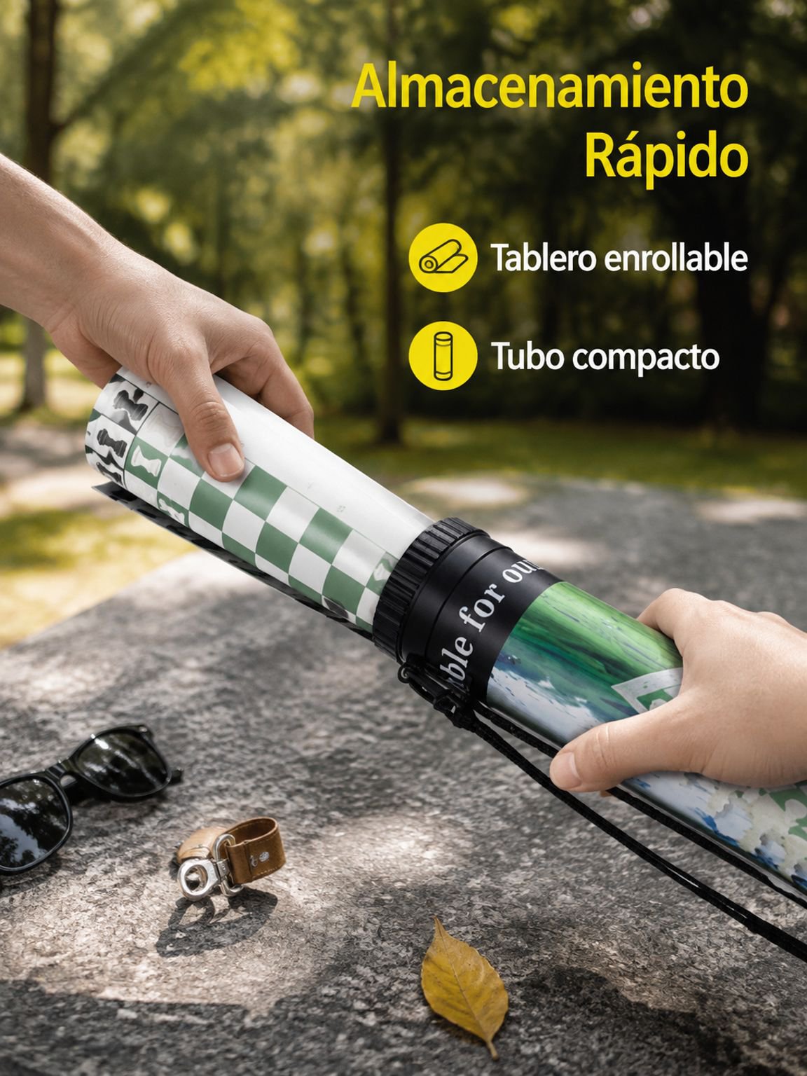 Juego de ajedrez tipo cubo portátil y plegable  con un tablero de ajedrez de cuero