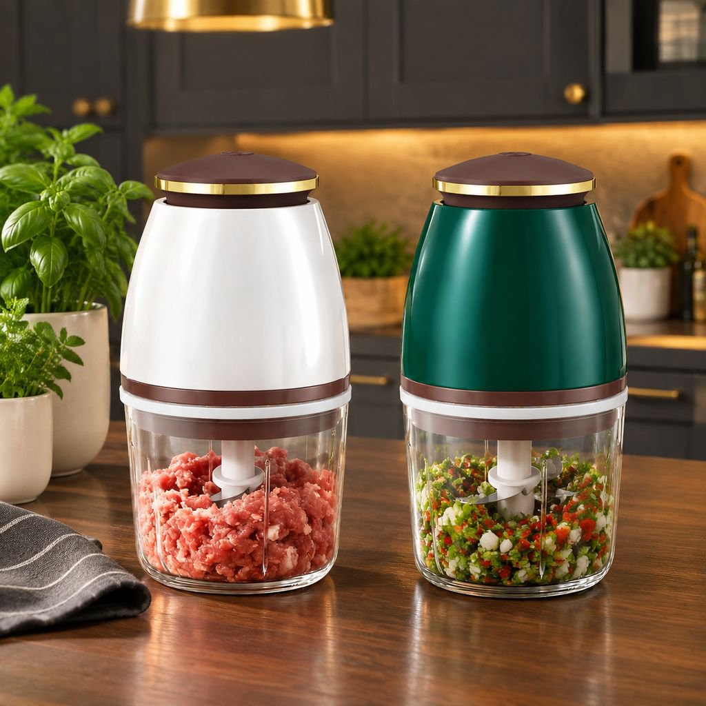 JMY food processor with multiple blade attachments