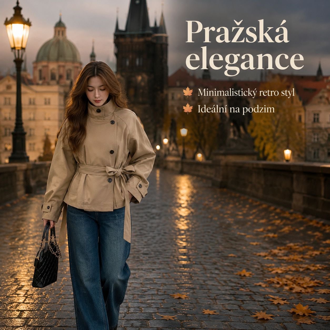 Podzimní trendy korejský minimalistický dámský trenčkot novinka