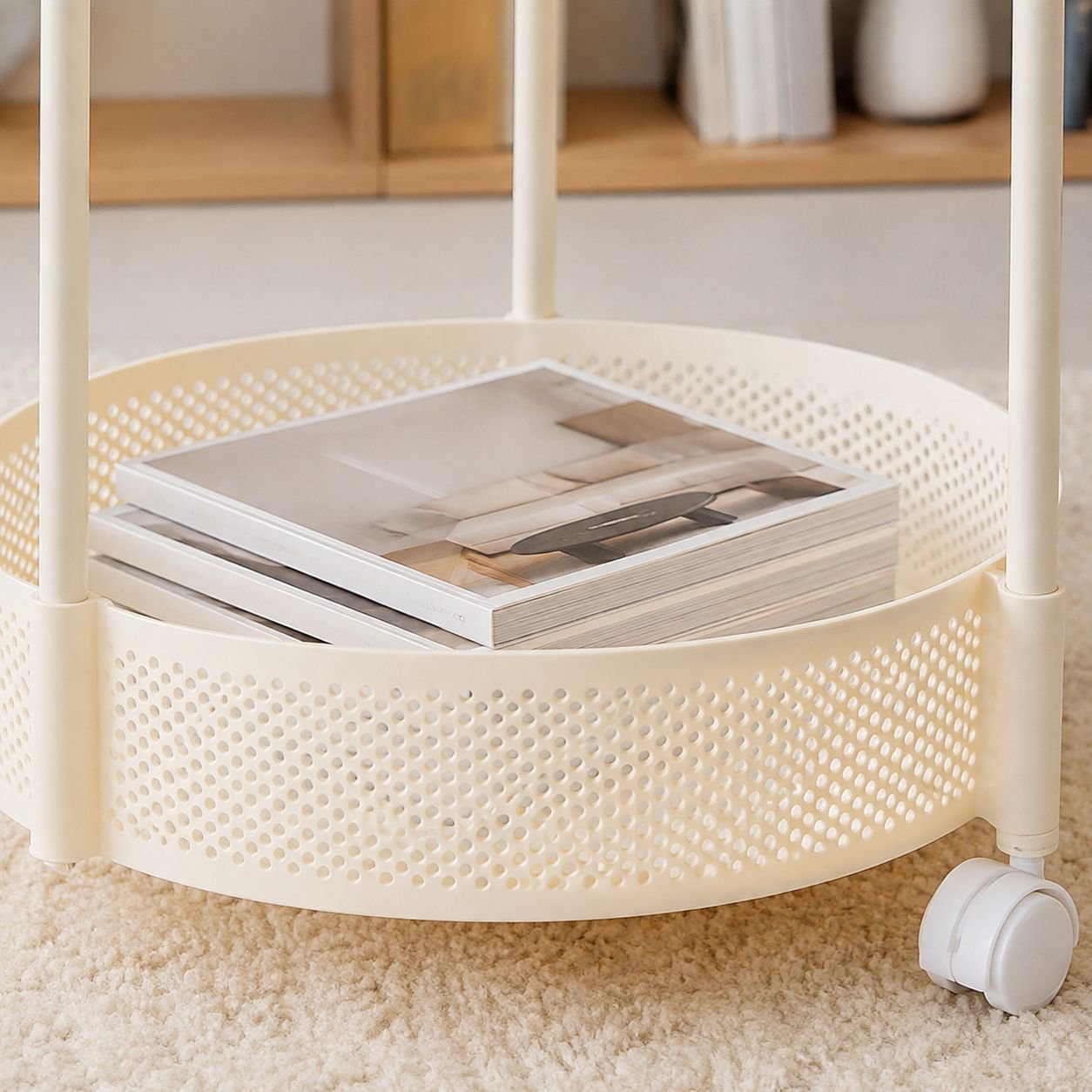 Portable glass side table for home and office