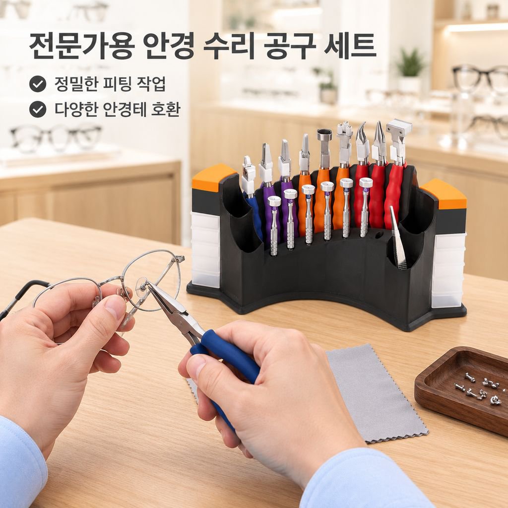 안경 수리 공구 드라이버 세트 코받침 조절 펜치 안경테 교정 피팅 다기능 플라이어