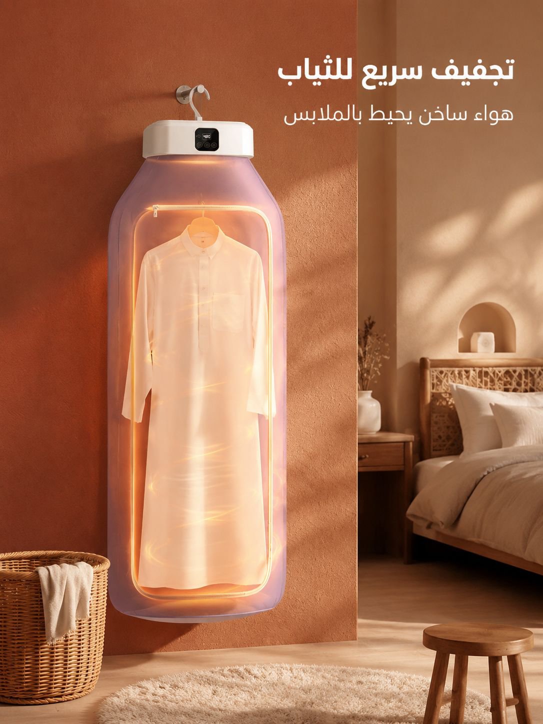 مجفف قابل للطي ذكي ومريح وسريع الجفاف