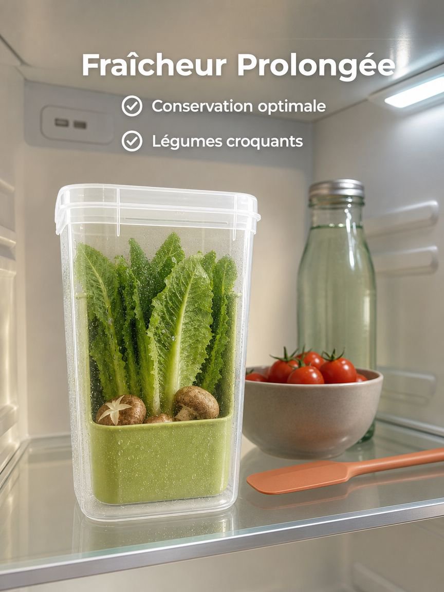 Boîte de conservation des légumes avec système de ventilation