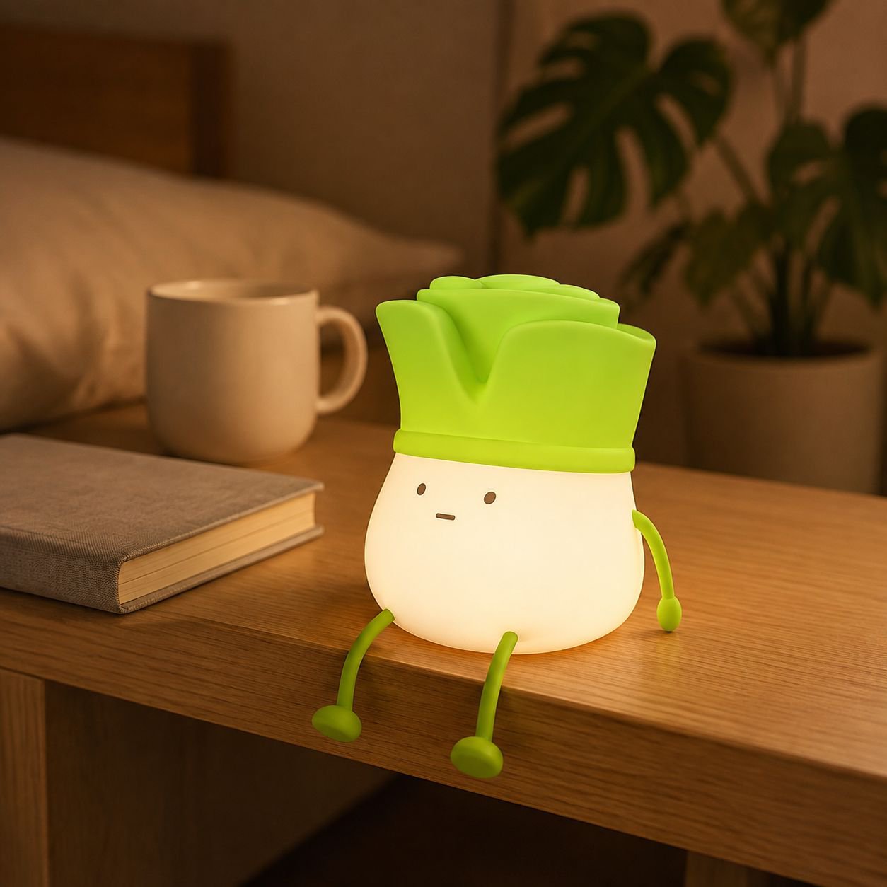 Green Onion Shape Decompression Night Light Bedroom Desktop Decoration