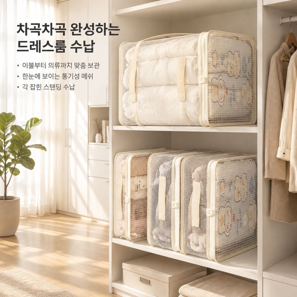 매쉬 침구 4종세트 수납백 가정용 이불커버 정리백 옷장 방진 방습 보관백