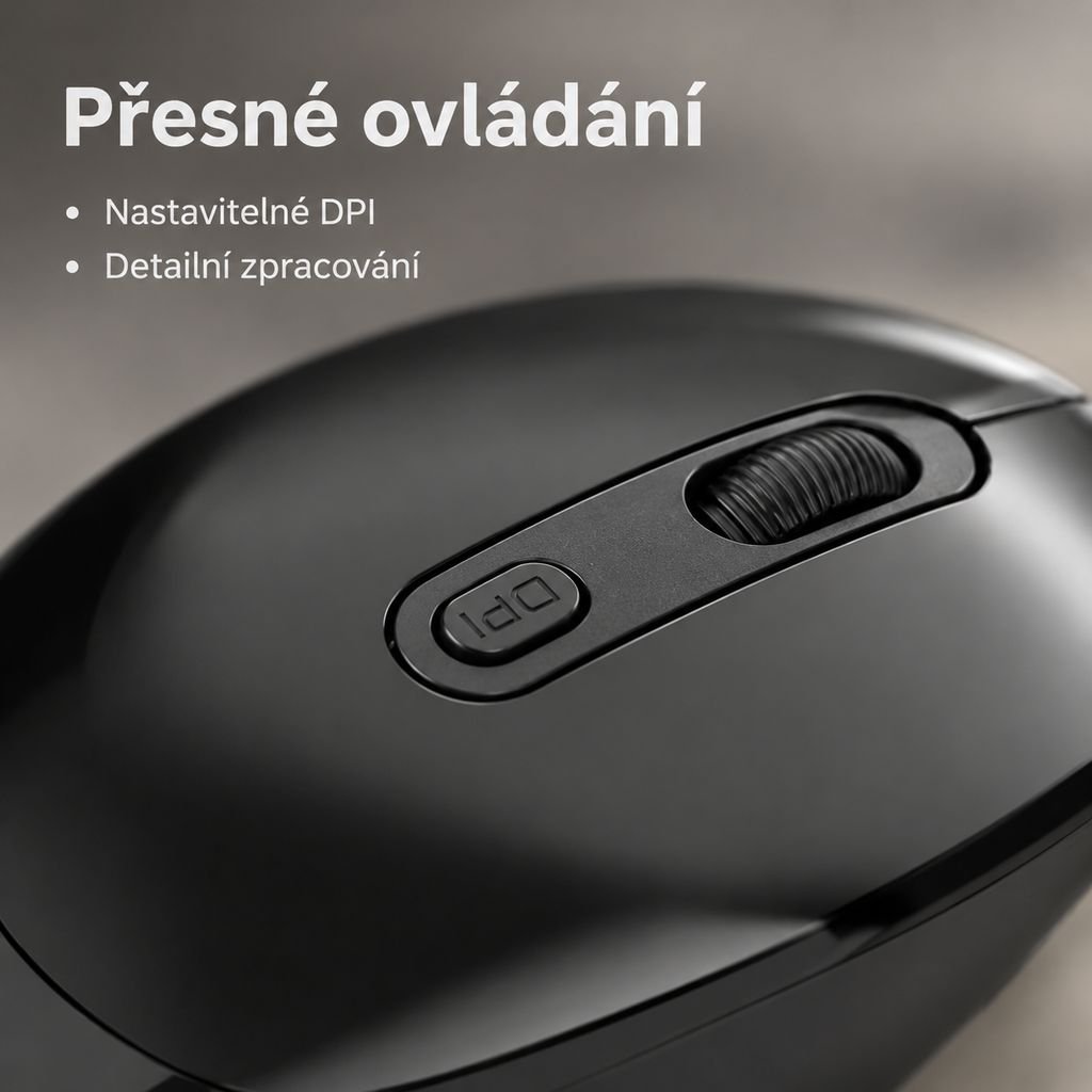 Dobíjecí bezdrátová Bluetooth myš s duálním režimem