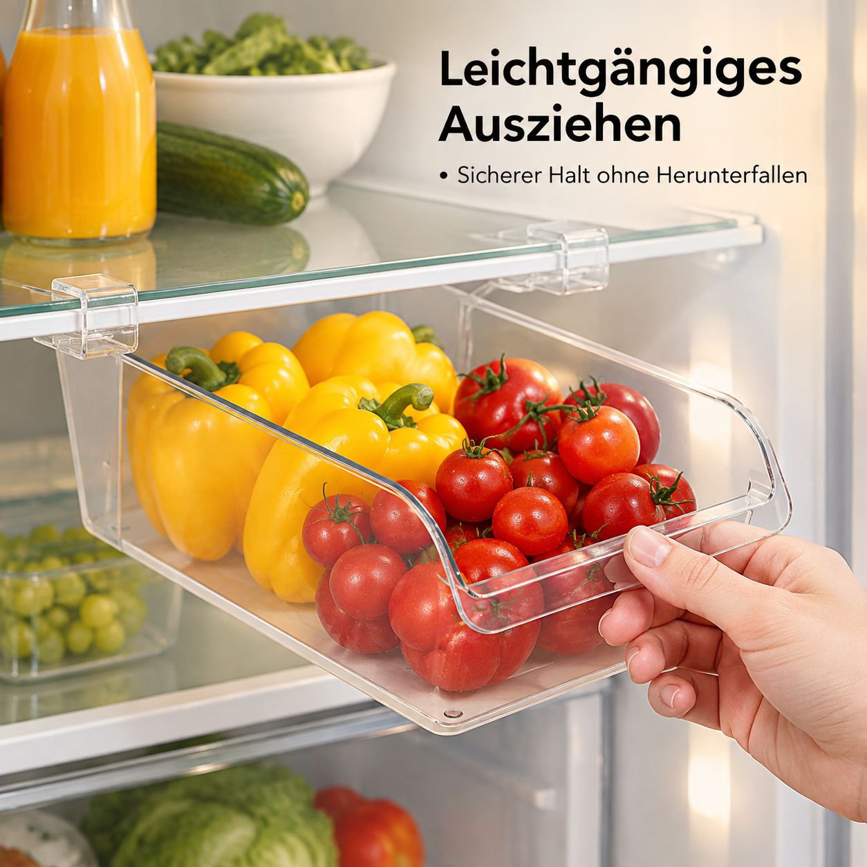 Kühlschrank Organizer Schublade Aufbewahrungsbox für Lebensmittel & Eier