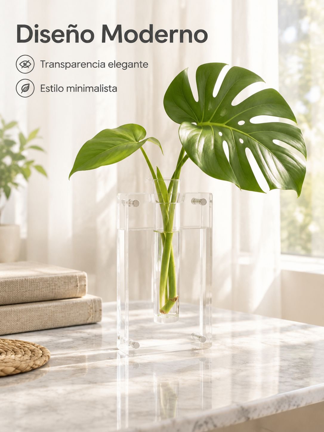Jarrón creativo de acrílico para el hogar, hidroponía y arreglos florales
