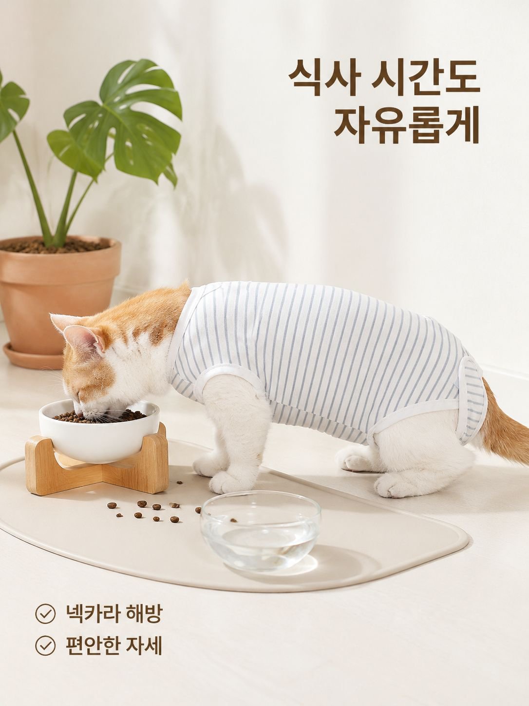 고양이 관리복 얇은 핥기 방지 통기 옷