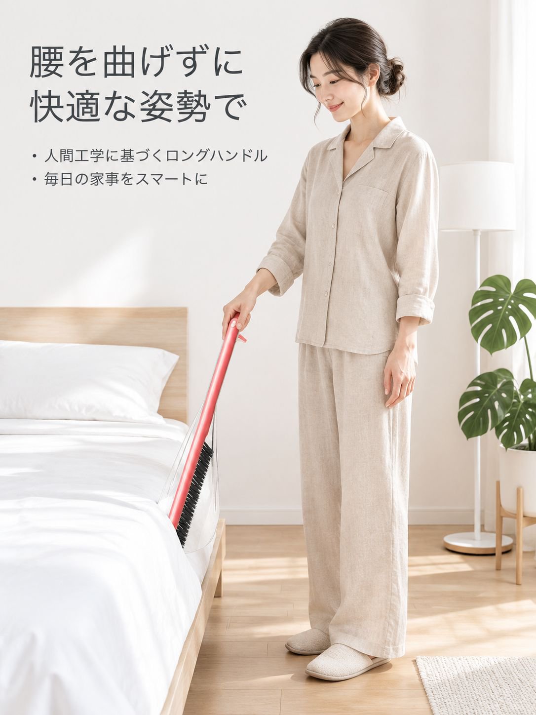 片手で操作できる2in1ベッドブラシリフター