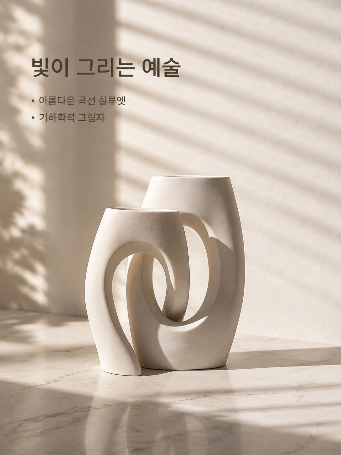 북유럽 스타일 흰색 도자기 꽃병