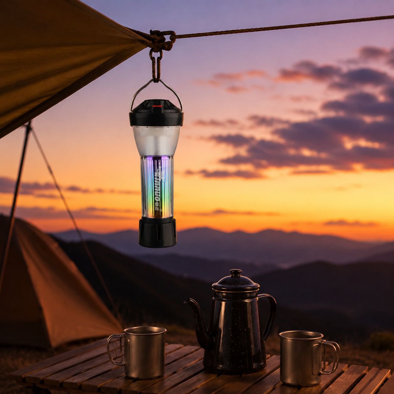 Energy-efficient LED camping light for tents