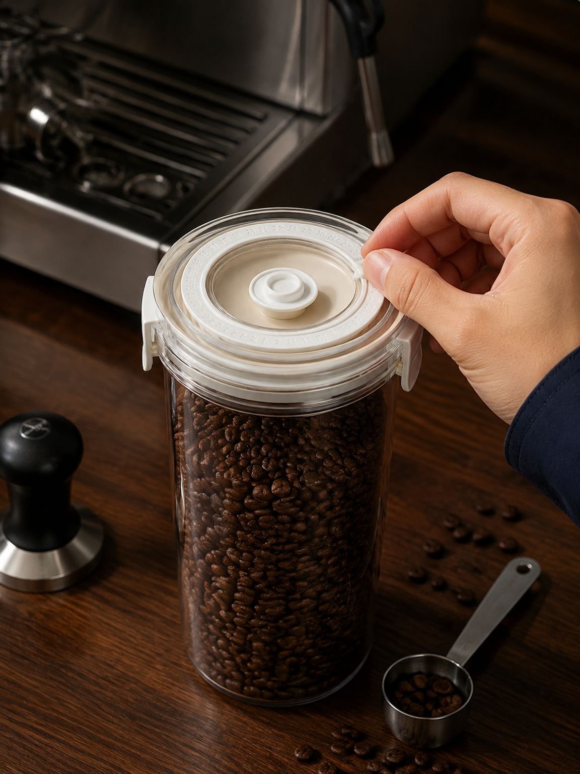 Durable food storage jar for coffee and tea