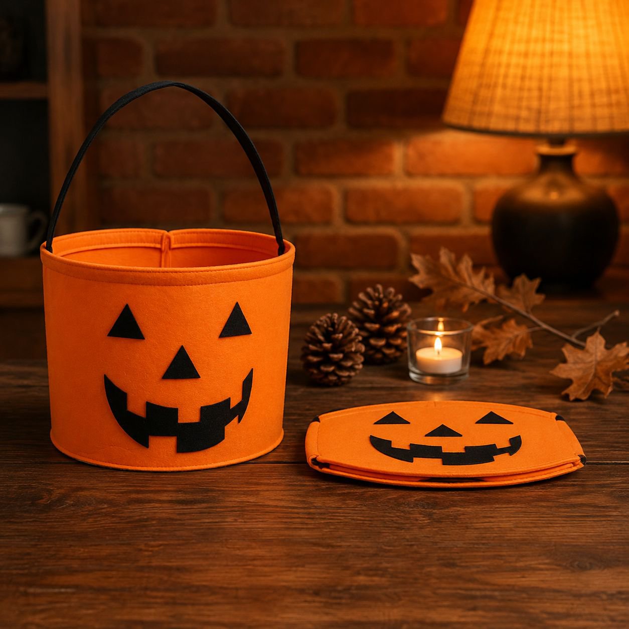 Reusable cartoon felt Halloween trick or treat bag