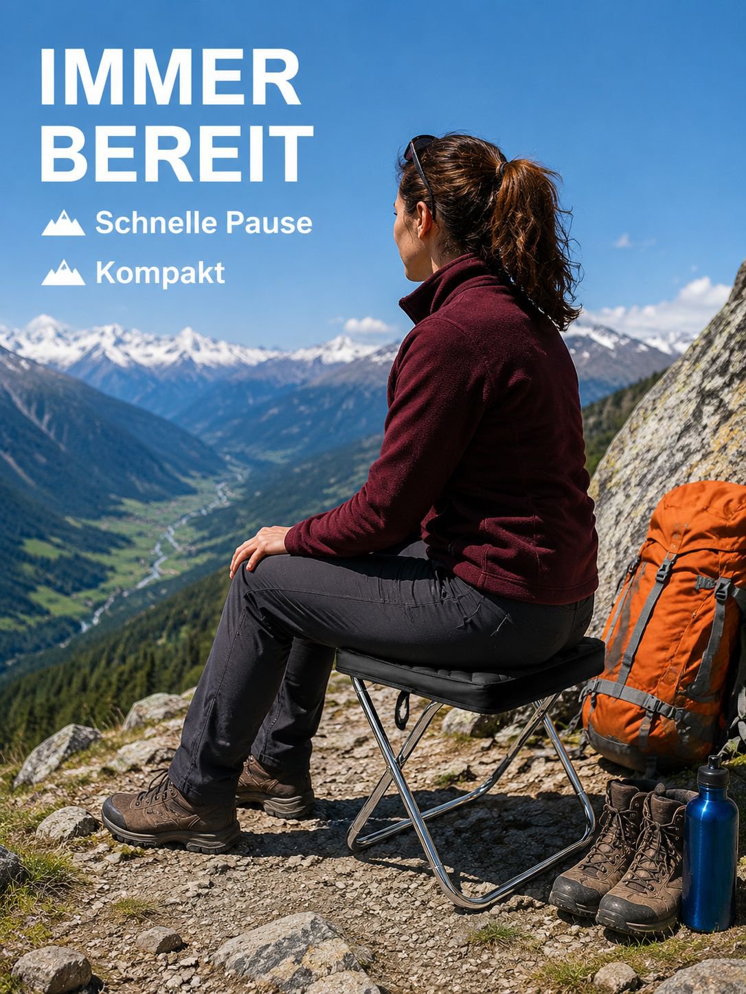 Leichter Klapphocker für unterwegs