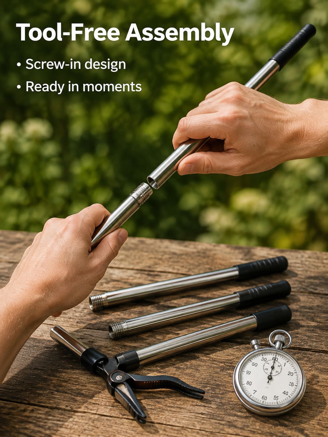 Close-up of back-friendly manual weeder head