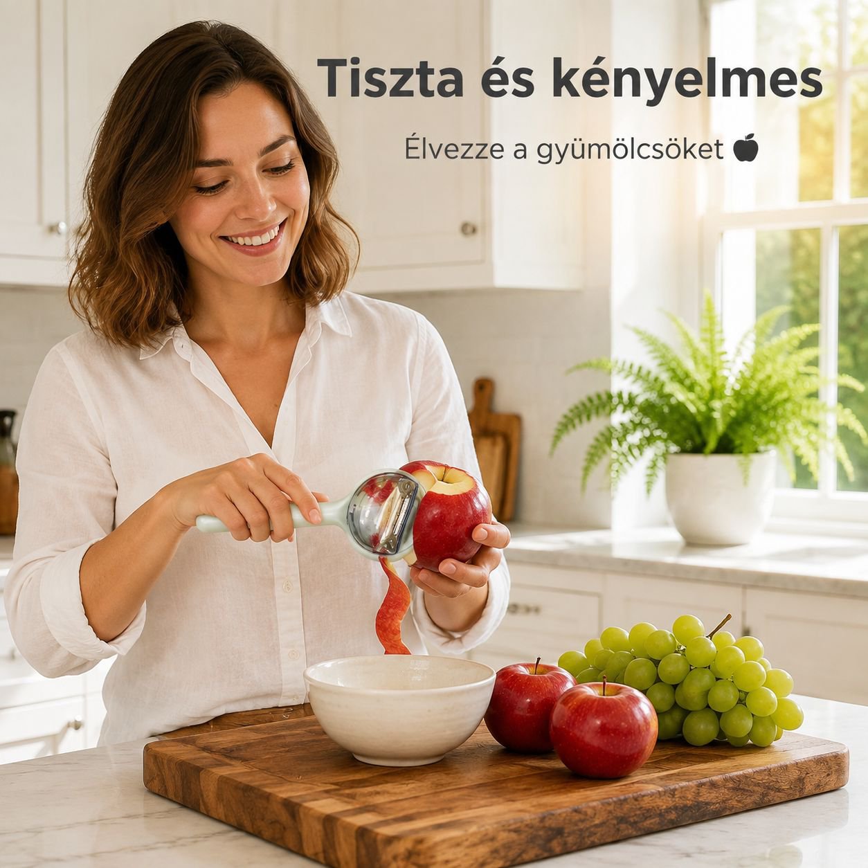 Multifunkciós gyümölcshámozó tárolóval