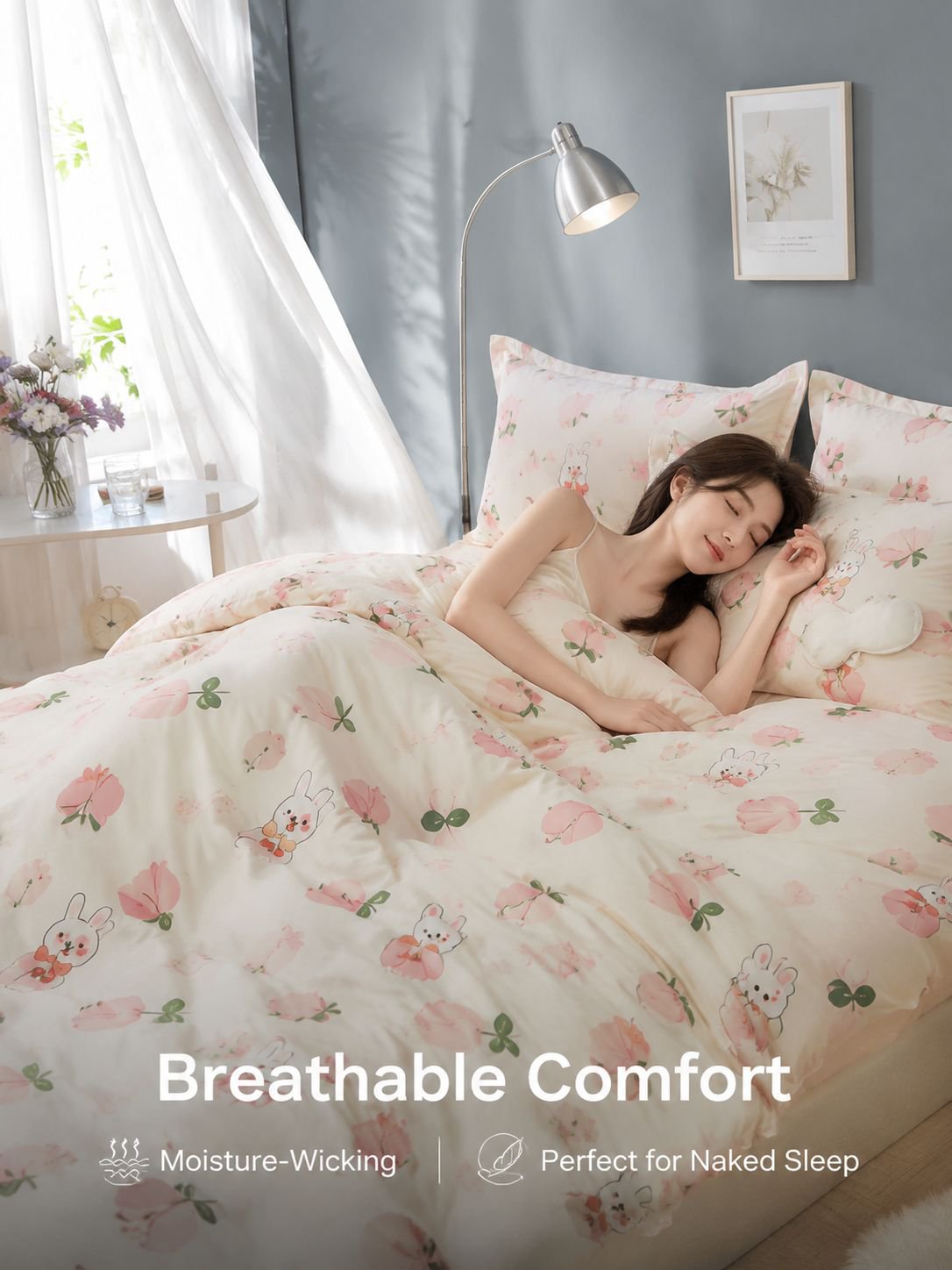 Skin-friendly matte solid color bed sheets and duvet covers