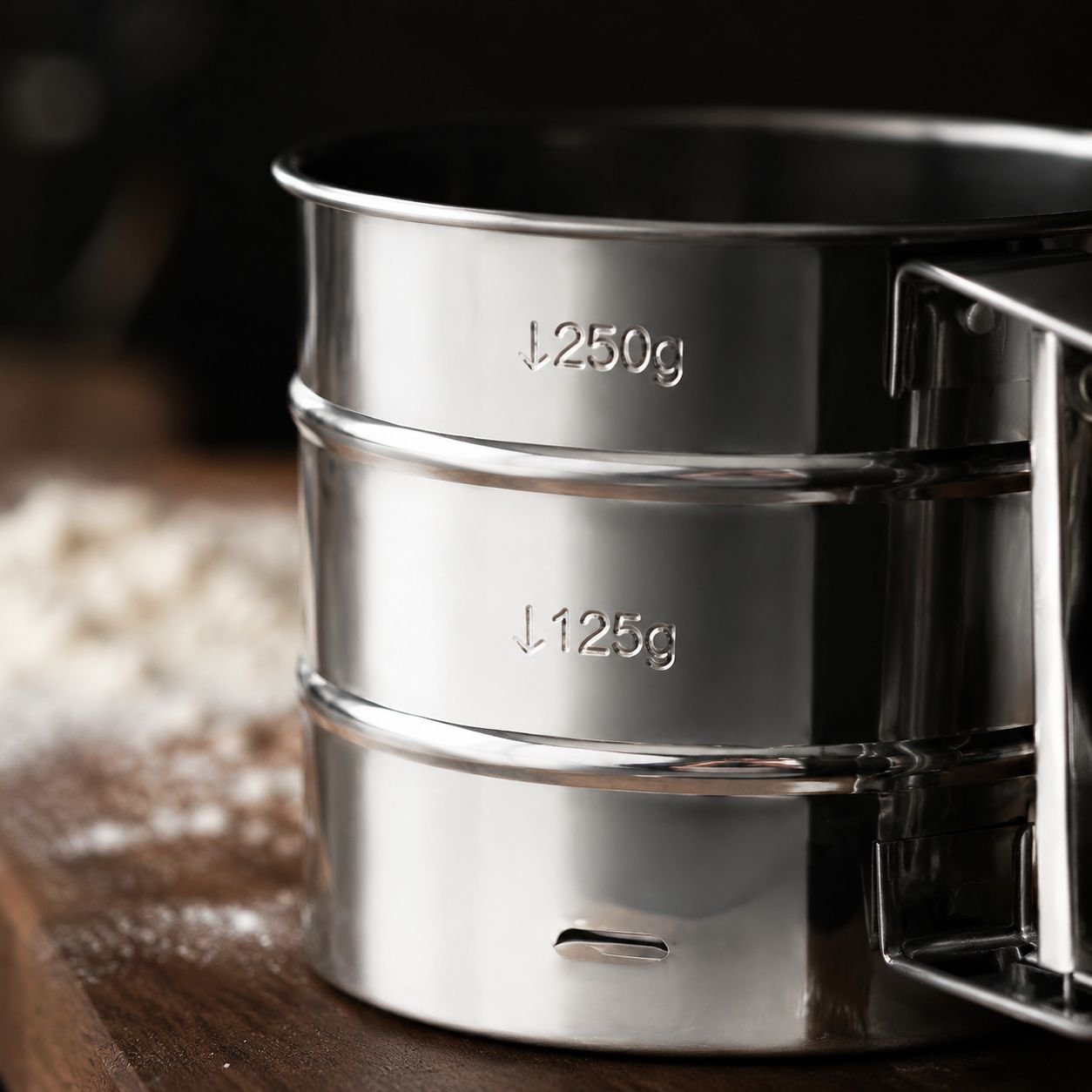 Tamiz de repostería de acero inoxidable semiautomático de mano