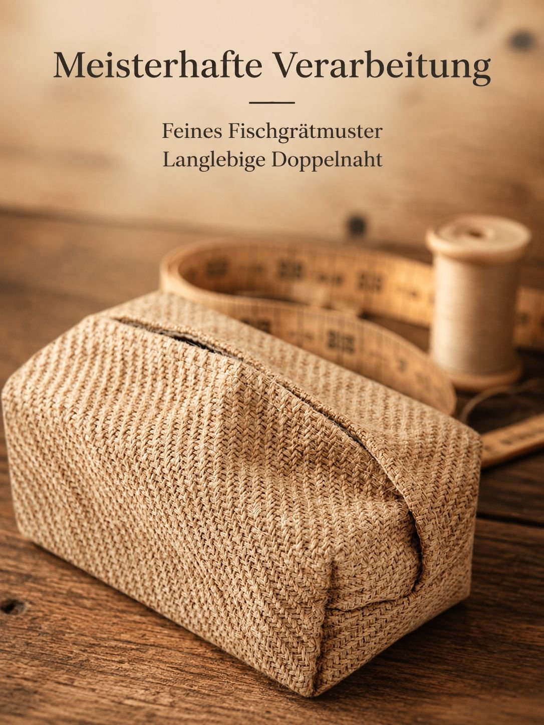 Detailansicht der Baumwoll-Leinen Taschentuchbox