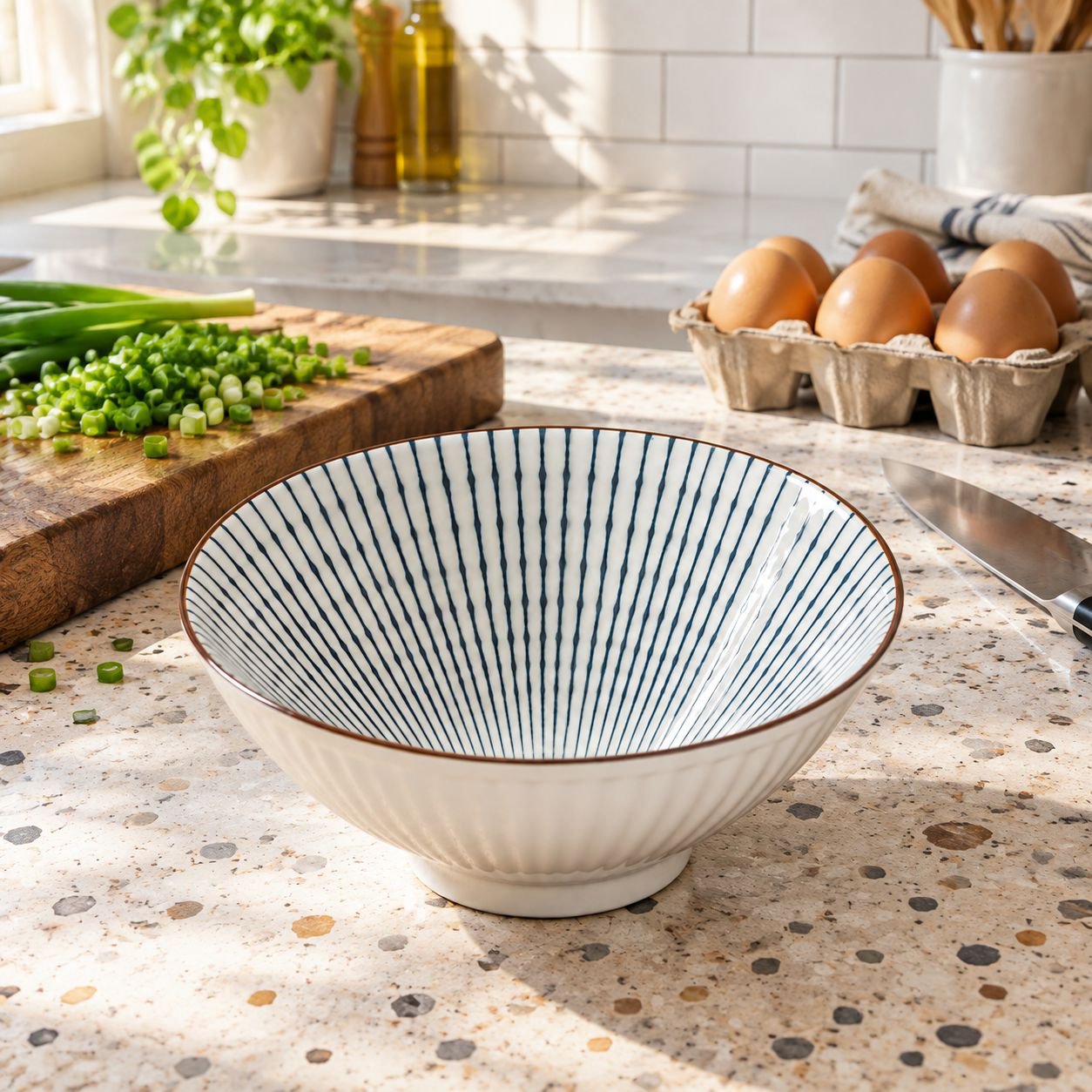8 Inch Household Ceramic Rice Bowl