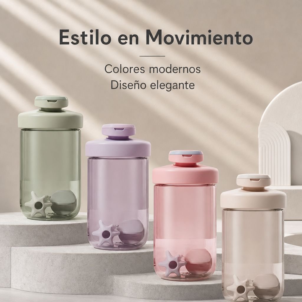 Botella mezcladora de fitness con escala, apta para hombres y mujeres