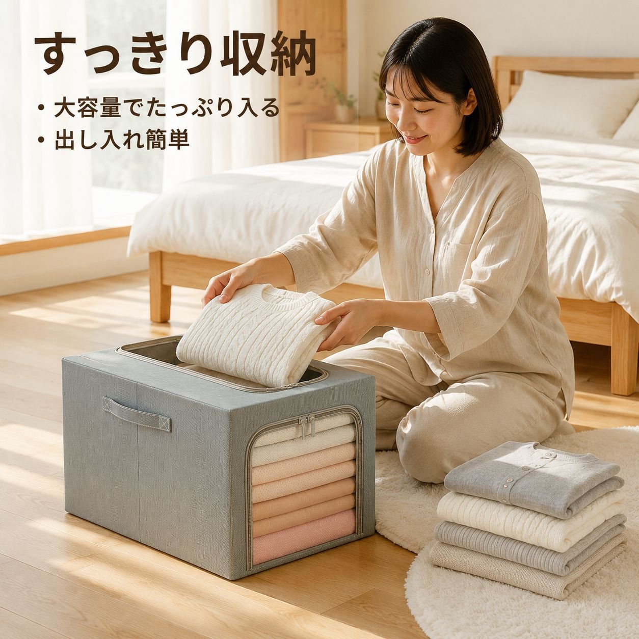 折りたたみ収納ボックス 衣類整理用