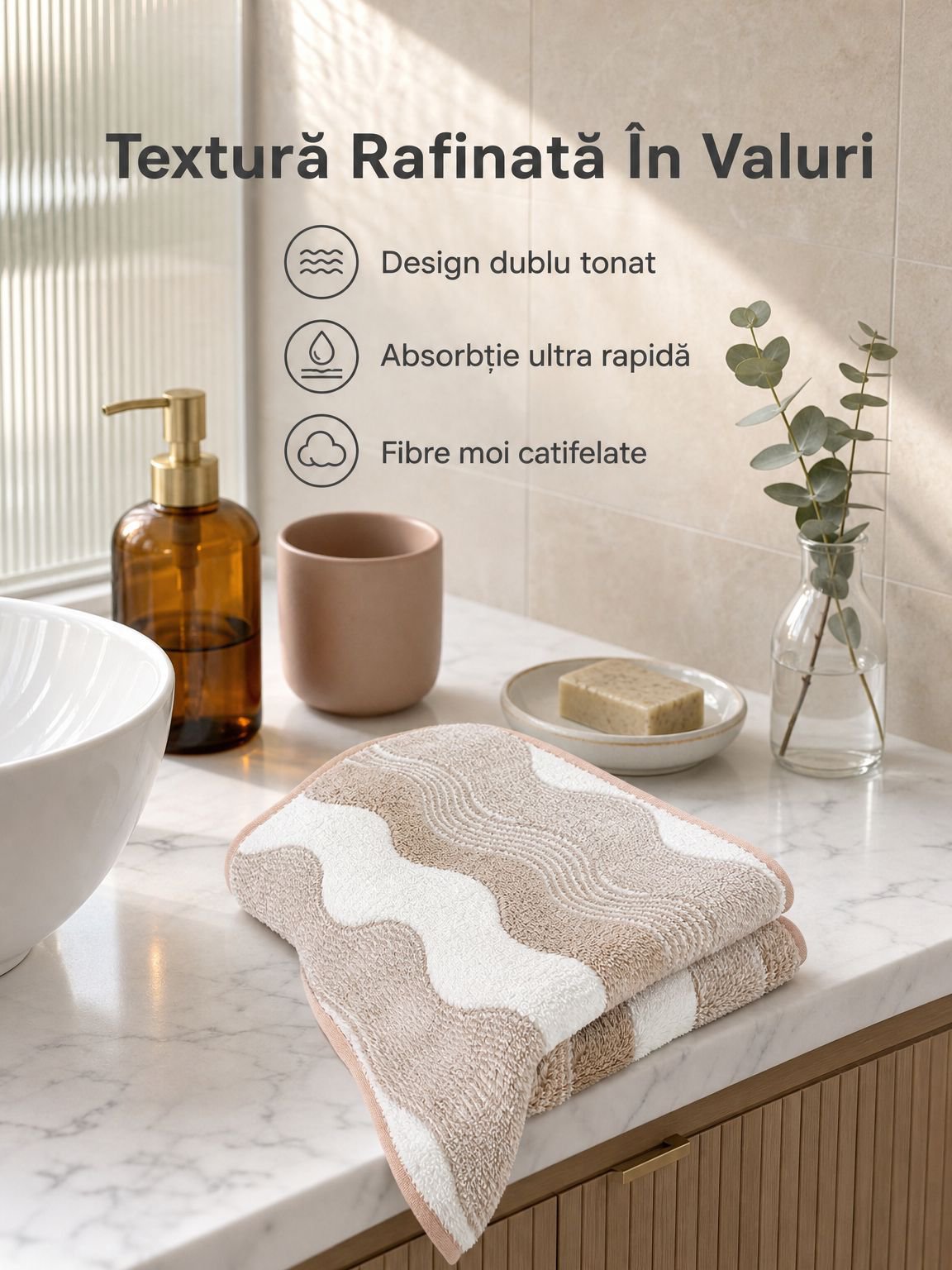 Prosop absorbant în două nuanțe