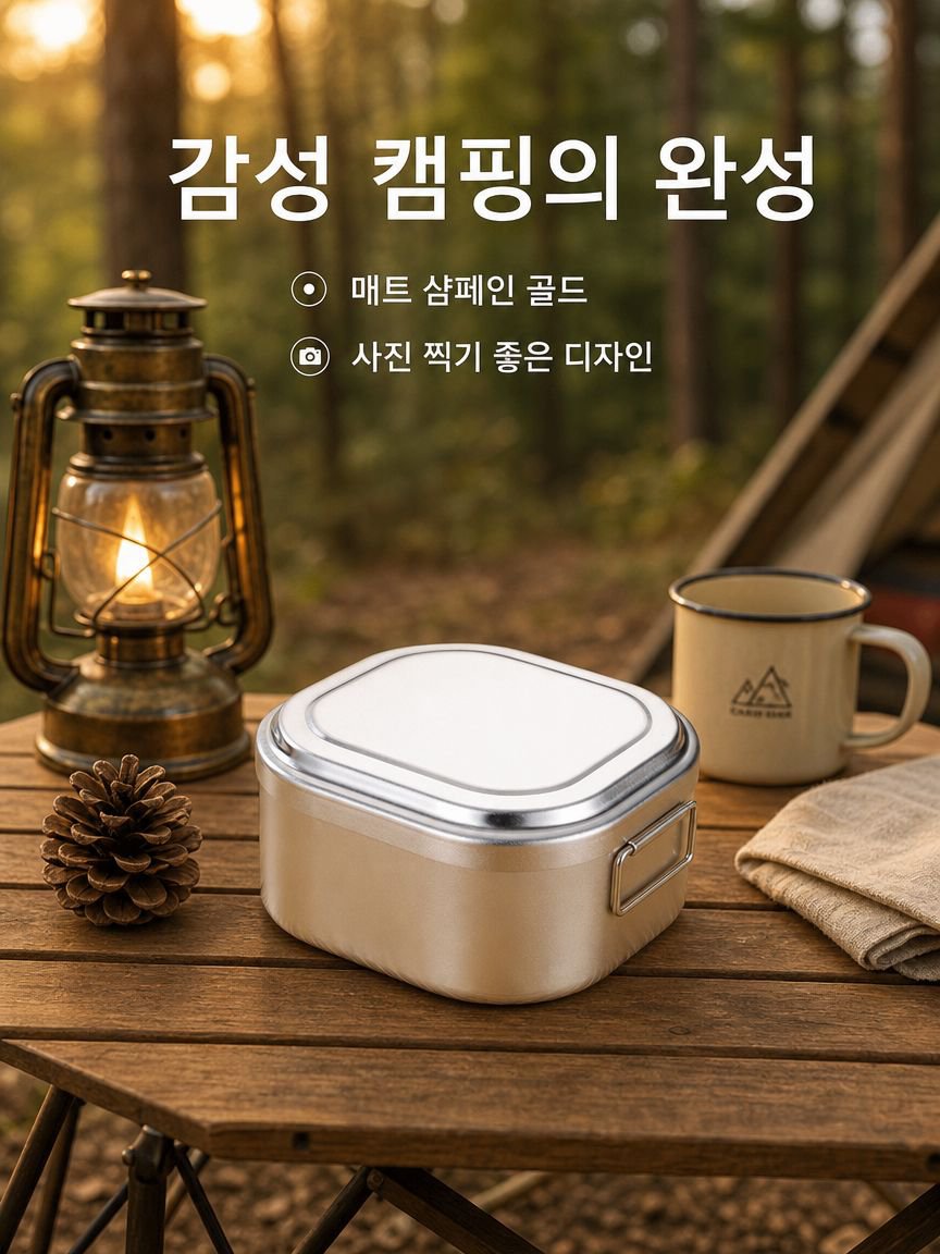 알루미늄 재질의 휴대용 캠핑 도시락