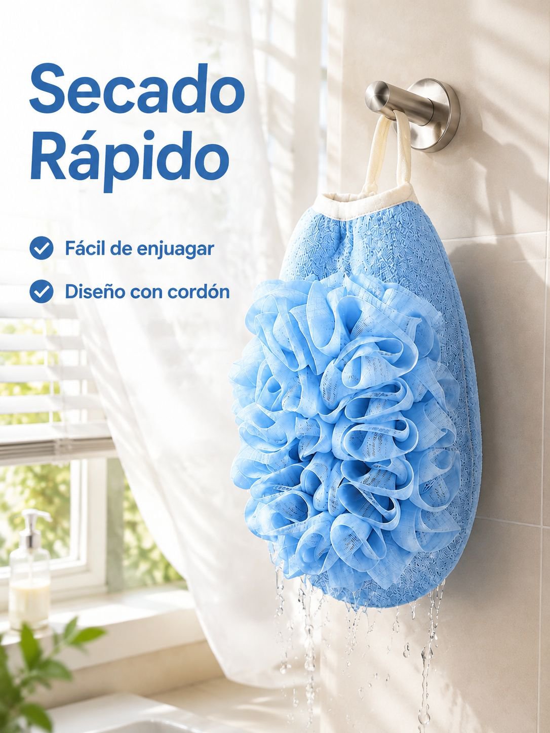 Esponja de baño y toalla exfoliante 2 en 1