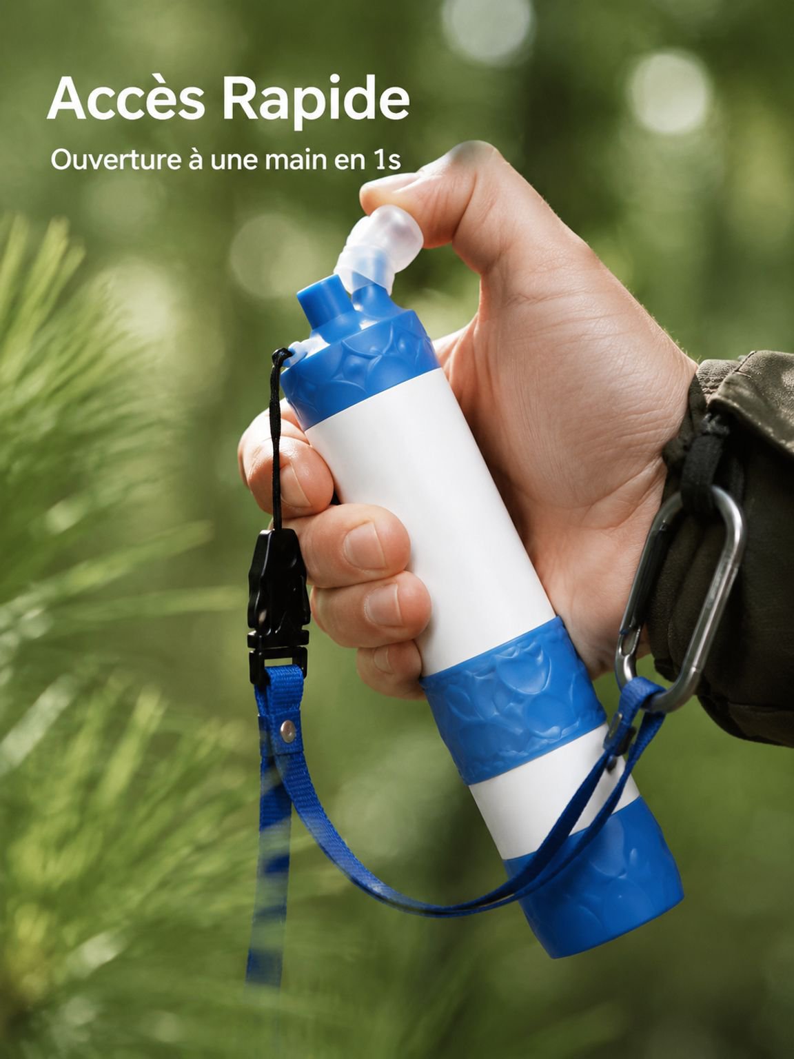Purificateur d’eau portable léger, filtre d’urgence camping randonnée catastrophe
