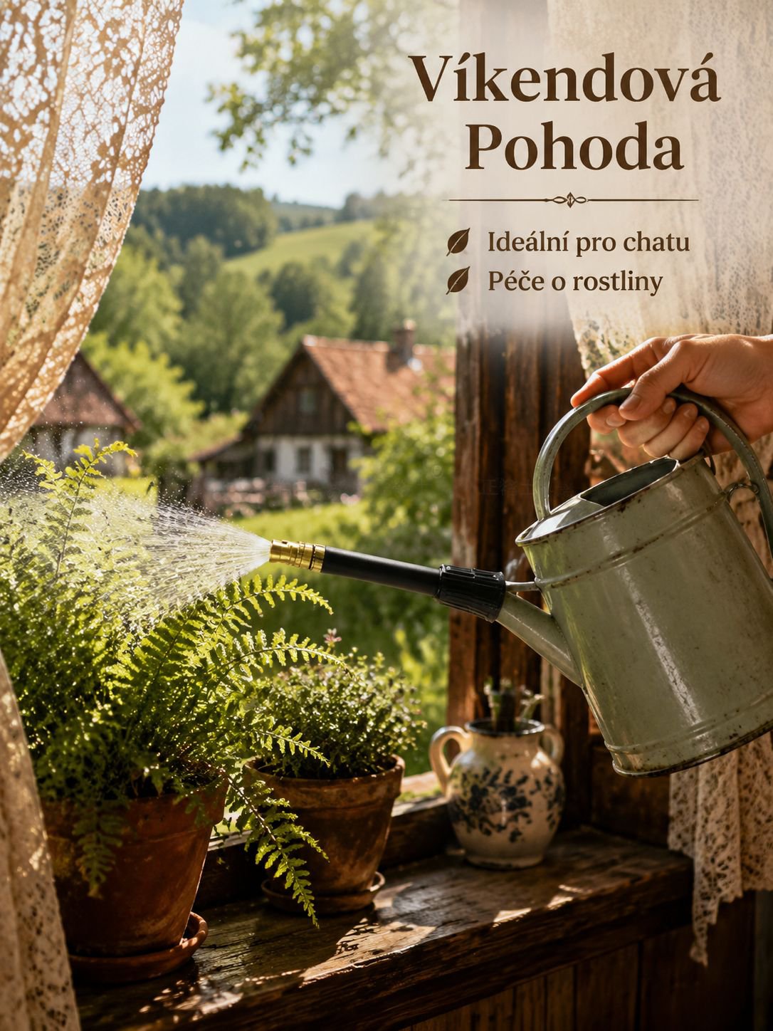 Snadná instalace prodlužovací tyče na běžnou konev