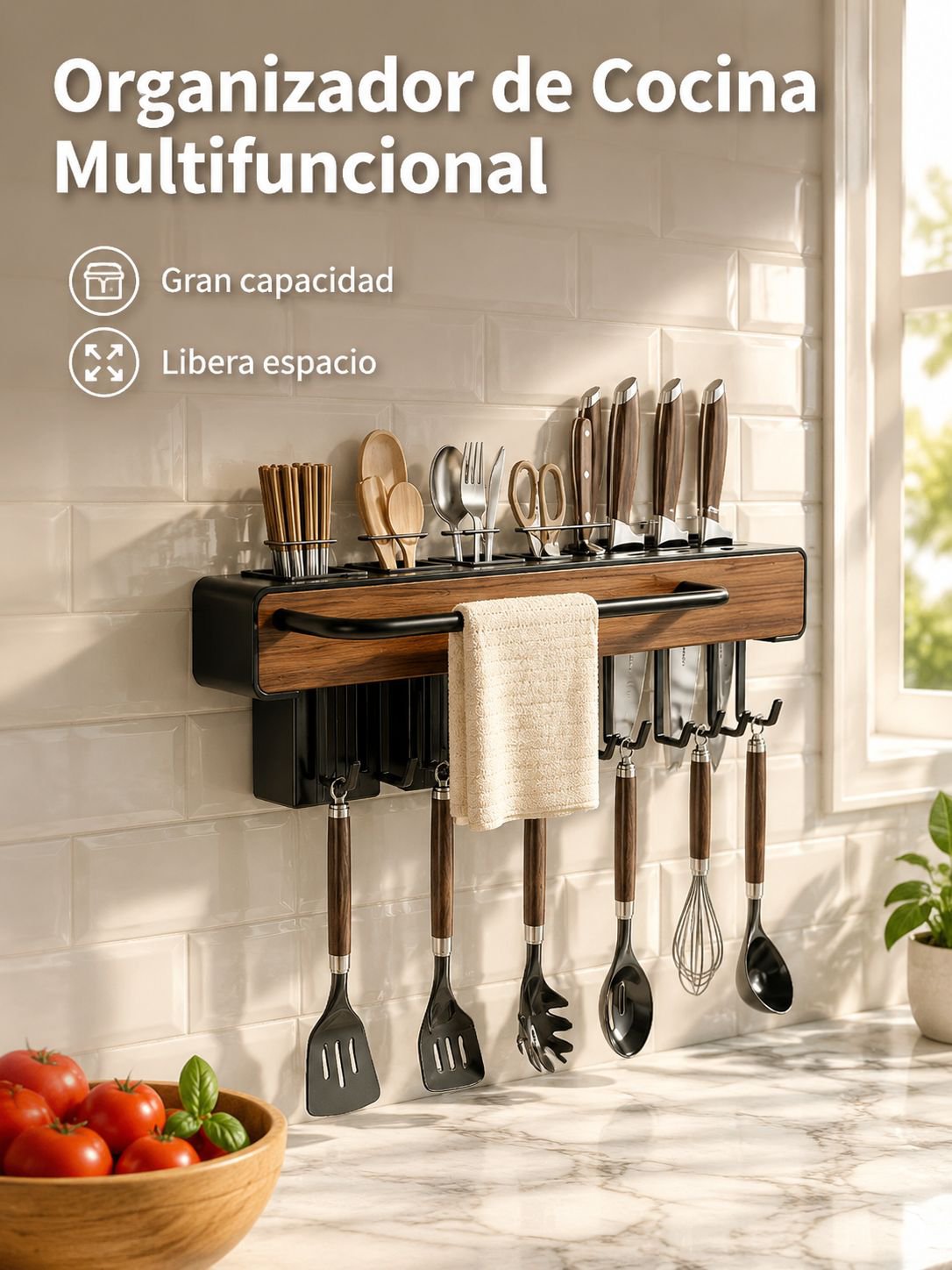 Escurridor multifuncional para fregadero