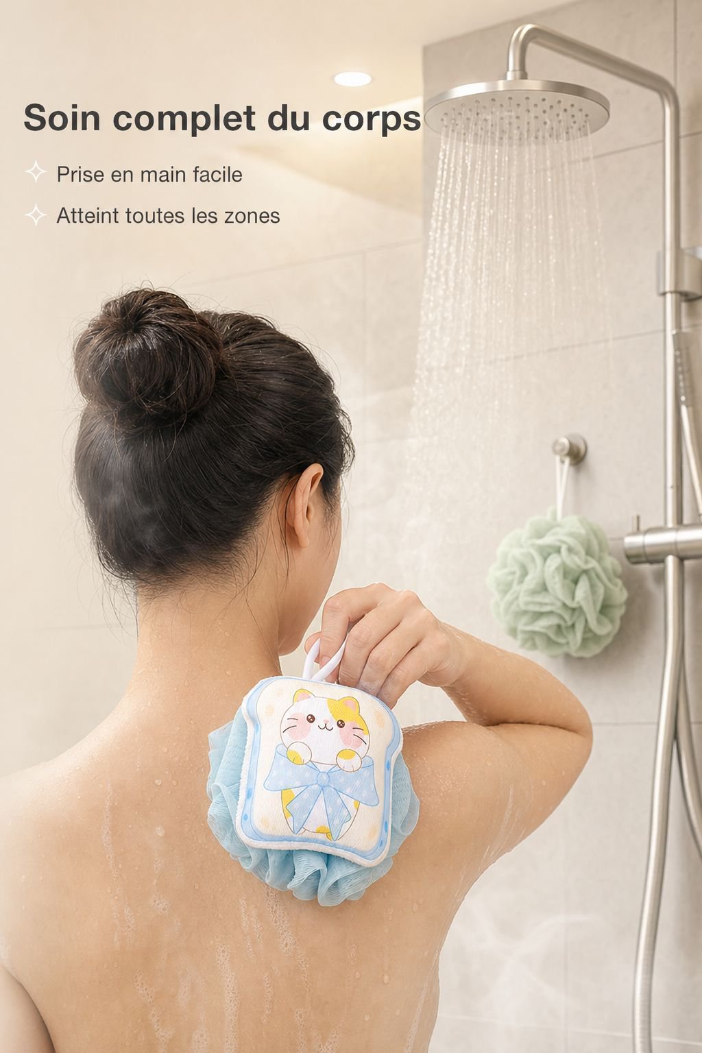 Nettoyage et exfoliation en un seul geste avec la fleur de douche