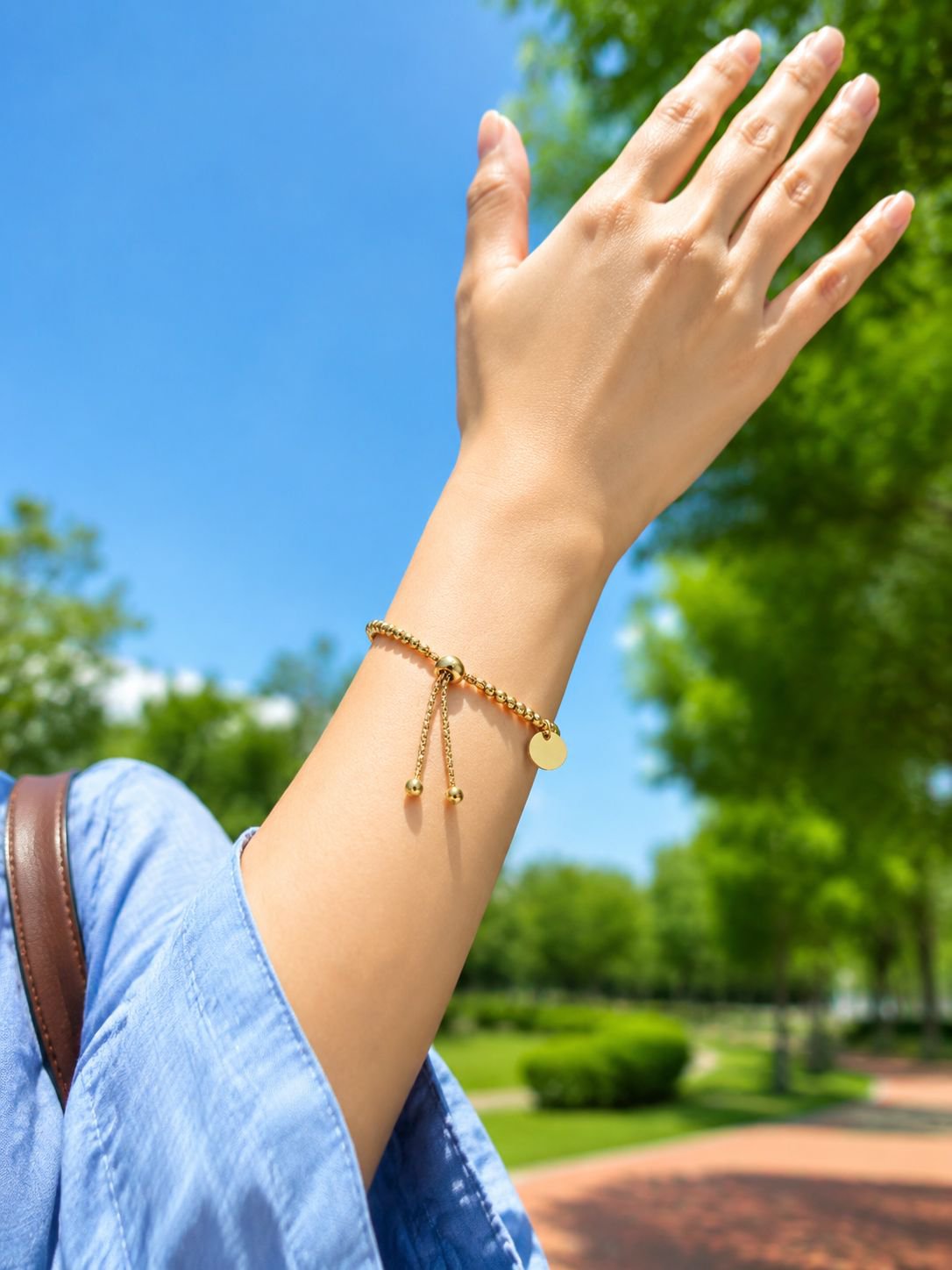 Elegant JMY bracelet displayed on a jewelry stand