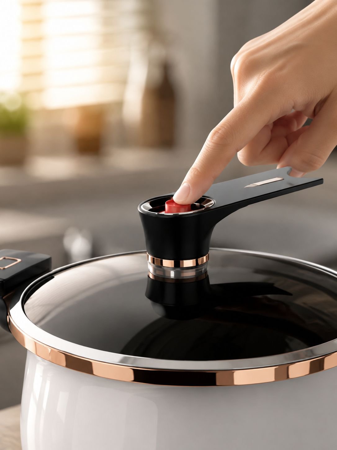 Non-stick enamel interior of HFH soup pot