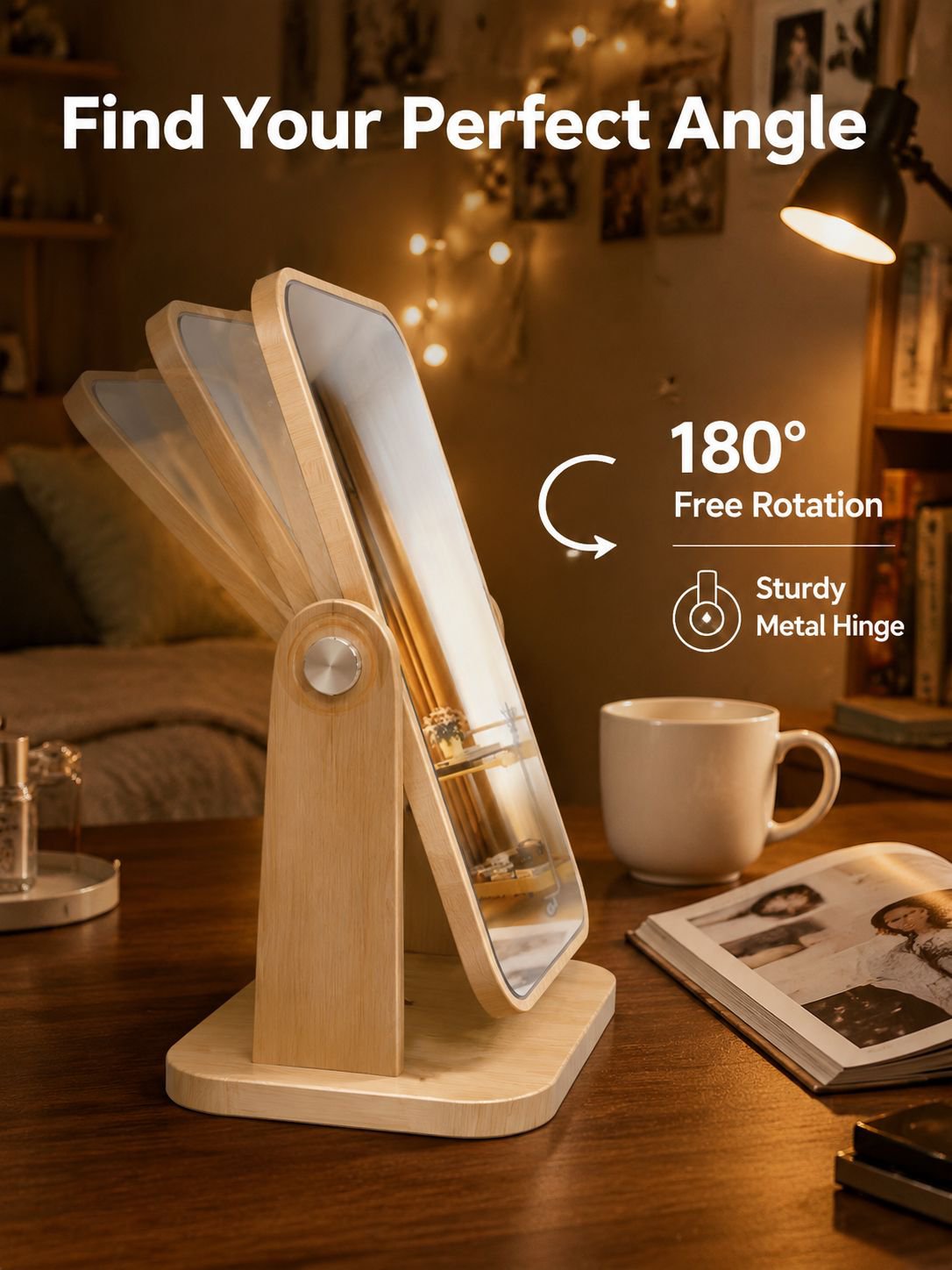 Foldable Makeup Table Mirror