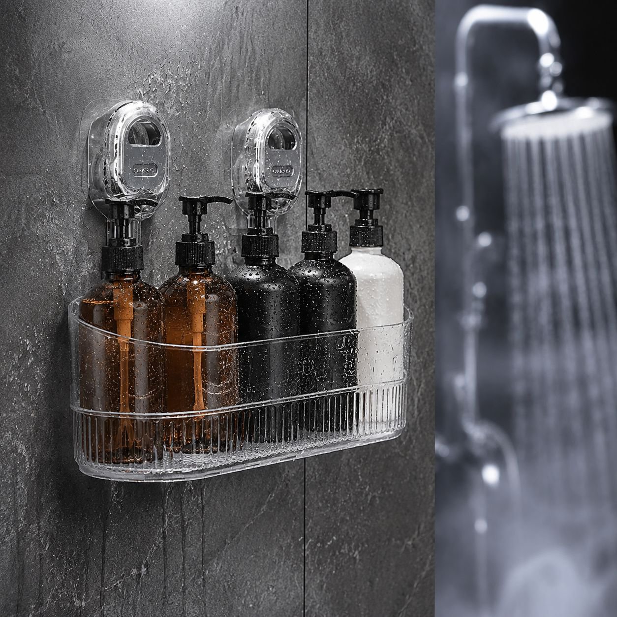 Panier de rangement mural amovible pour lavabo, sans perçage